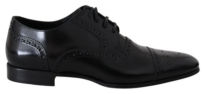 Dolce &amp; Gabbana Herren Derby-Loafer aus schwarzem Leder