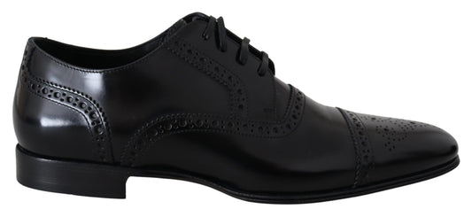 Dolce &amp; Gabbana Herren Derby-Loafer aus schwarzem Leder