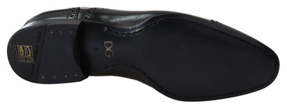 Dolce &amp; Gabbana Herren Derby-Loafer aus schwarzem Leder