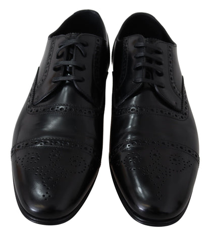 Dolce &amp; Gabbana Herren Derby-Loafer aus schwarzem Leder