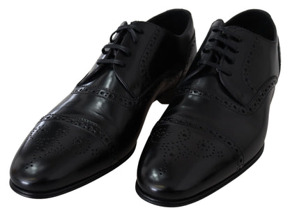 Dolce &amp; Gabbana Herren Derby-Loafer aus schwarzem Leder