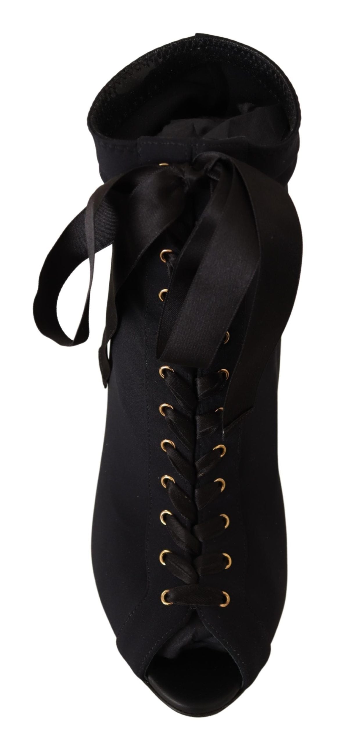 Dolce &amp; Gabbana Schwarze Stretch-Kurze Stiefeletten