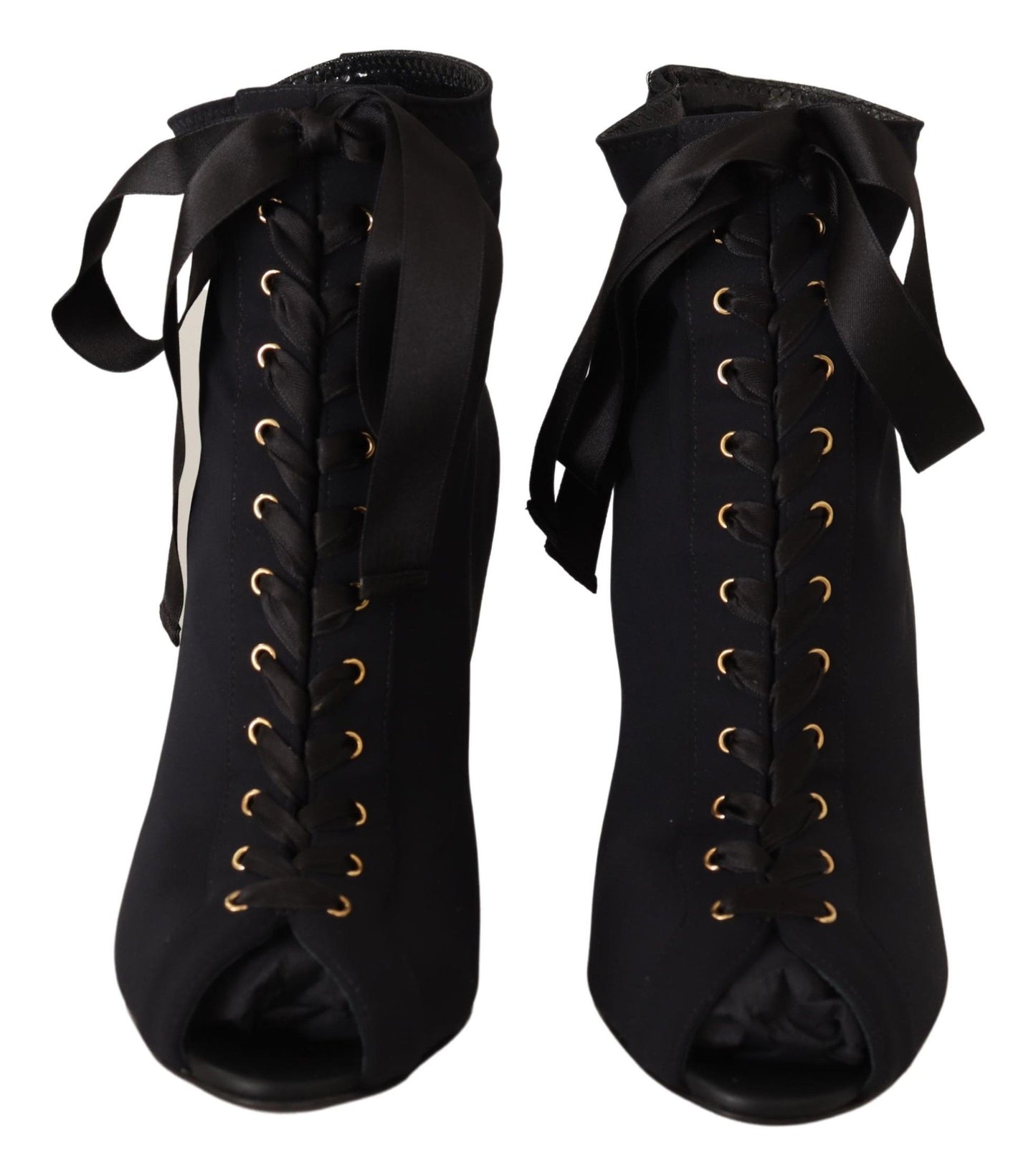 Dolce &amp; Gabbana Schwarze Stretch-Kurze Stiefeletten