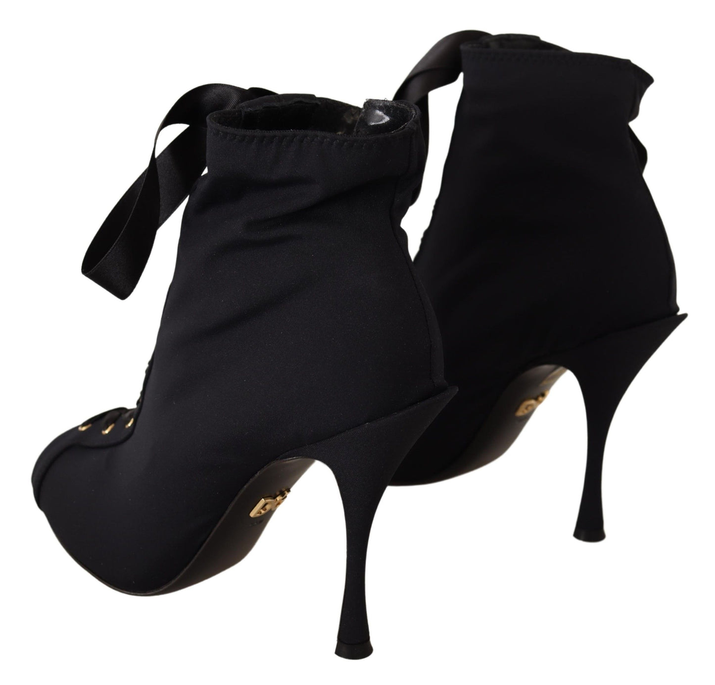 Dolce &amp; Gabbana Schwarze Stretch-Kurze Stiefeletten