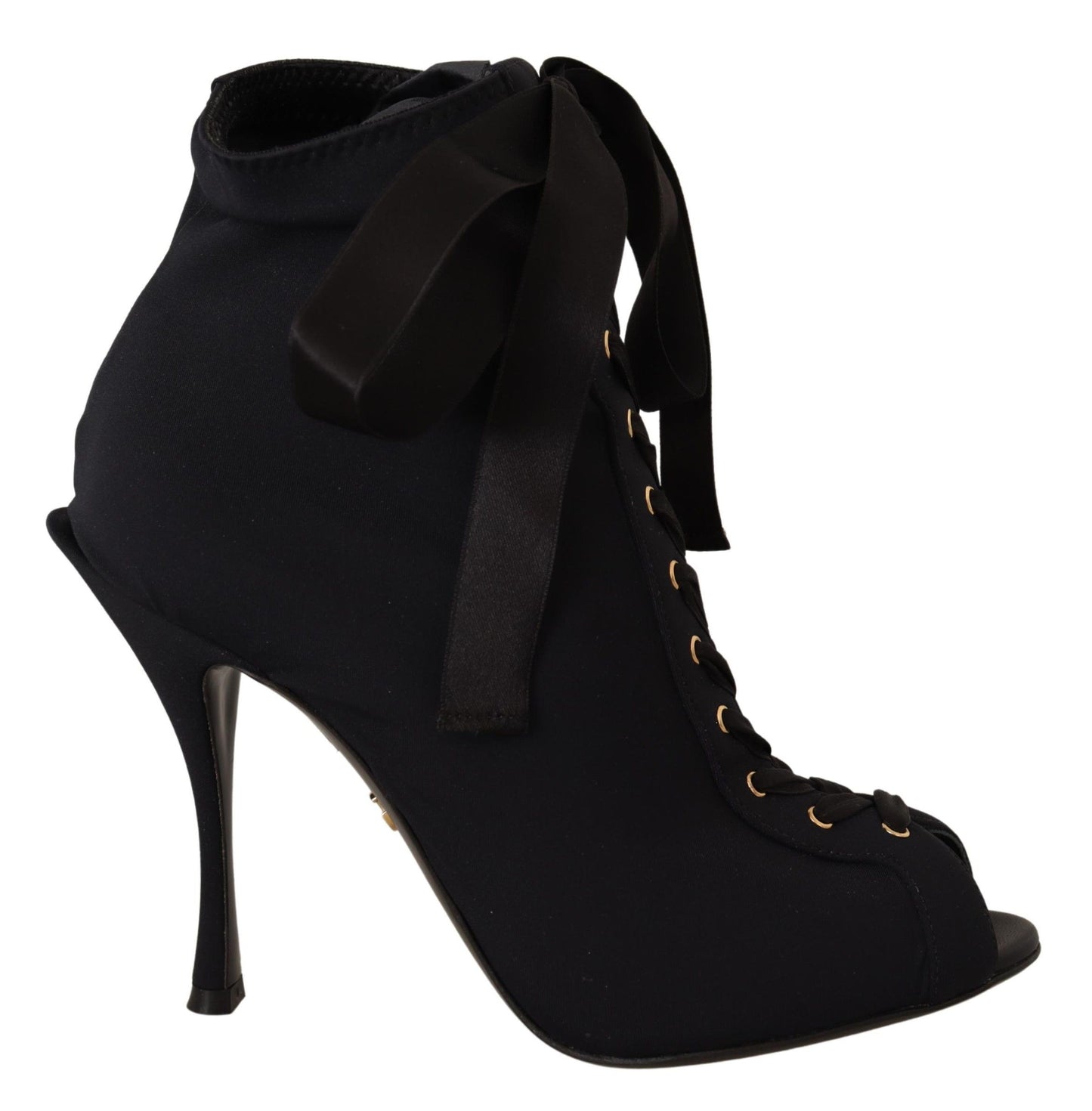Dolce &amp; Gabbana Schwarze Stretch-Kurze Stiefeletten