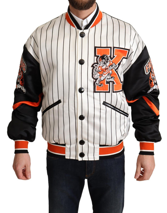 Dolce &amp; Gabbana – Mehrfarbige Bomberjacke mit King-Logo #DGMILLENNIALS