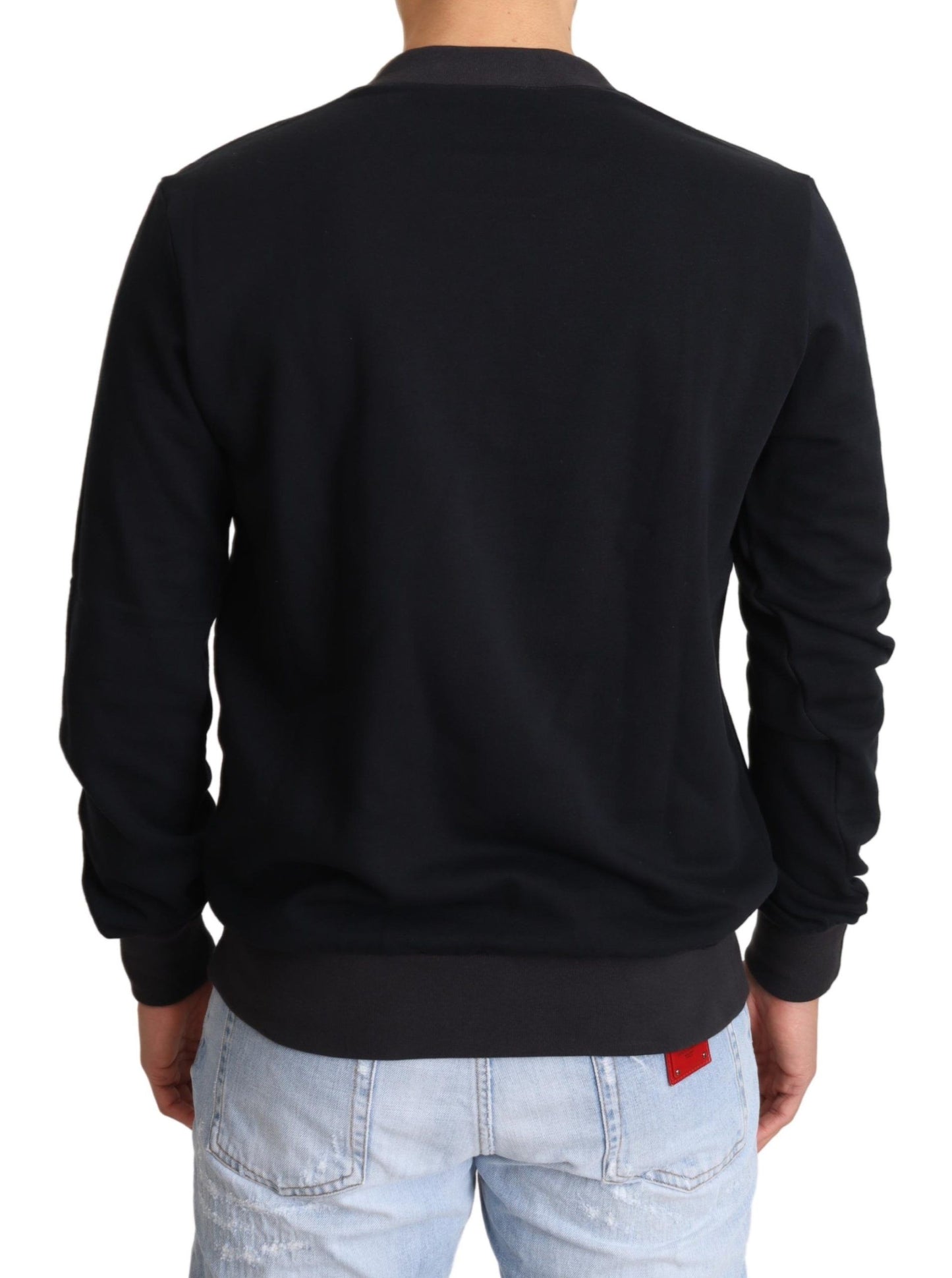 Dolce &amp; Gabbana Blauer Pullover mit Krone aus Baumwolle