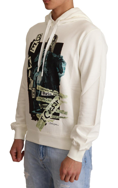 Dolce &amp; Gabbana Weißer King Caesar Kapuzenpullover aus Baumwolle