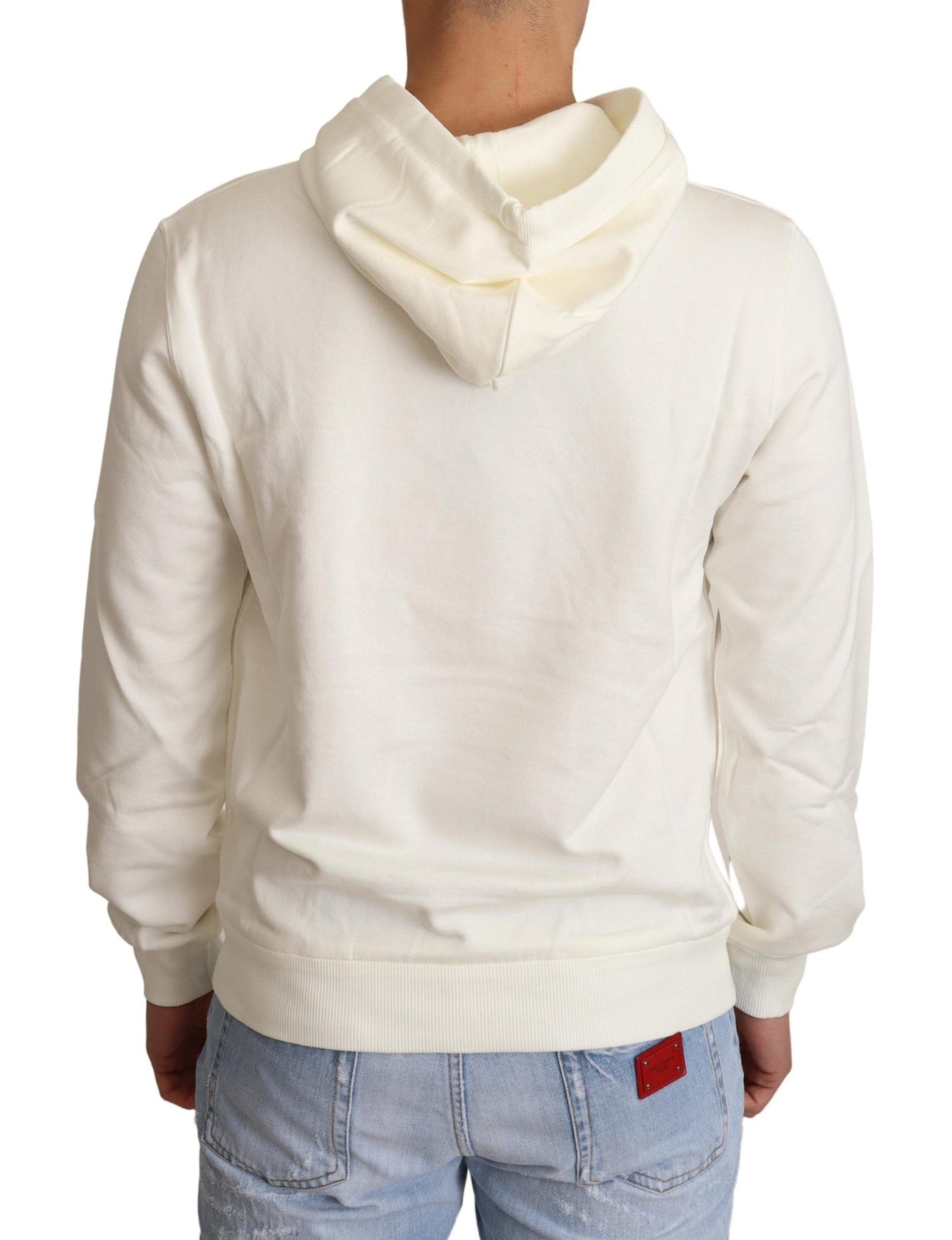 Dolce &amp; Gabbana Weißer King Caesar Kapuzenpullover aus Baumwolle