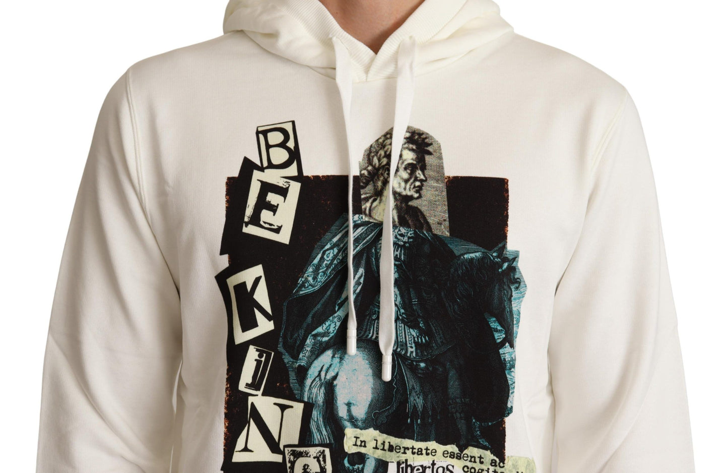 Dolce &amp; Gabbana Weißer King Caesar Kapuzenpullover aus Baumwolle