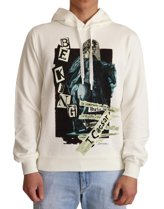 Dolce &amp; Gabbana Weißer King Caesar Kapuzenpullover aus Baumwolle