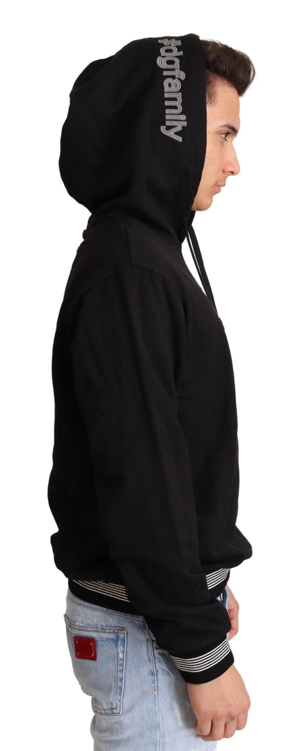 Dolce &amp; Gabbana – Schwarzer Kapuzenpullover aus Baumwolle #dgfamily