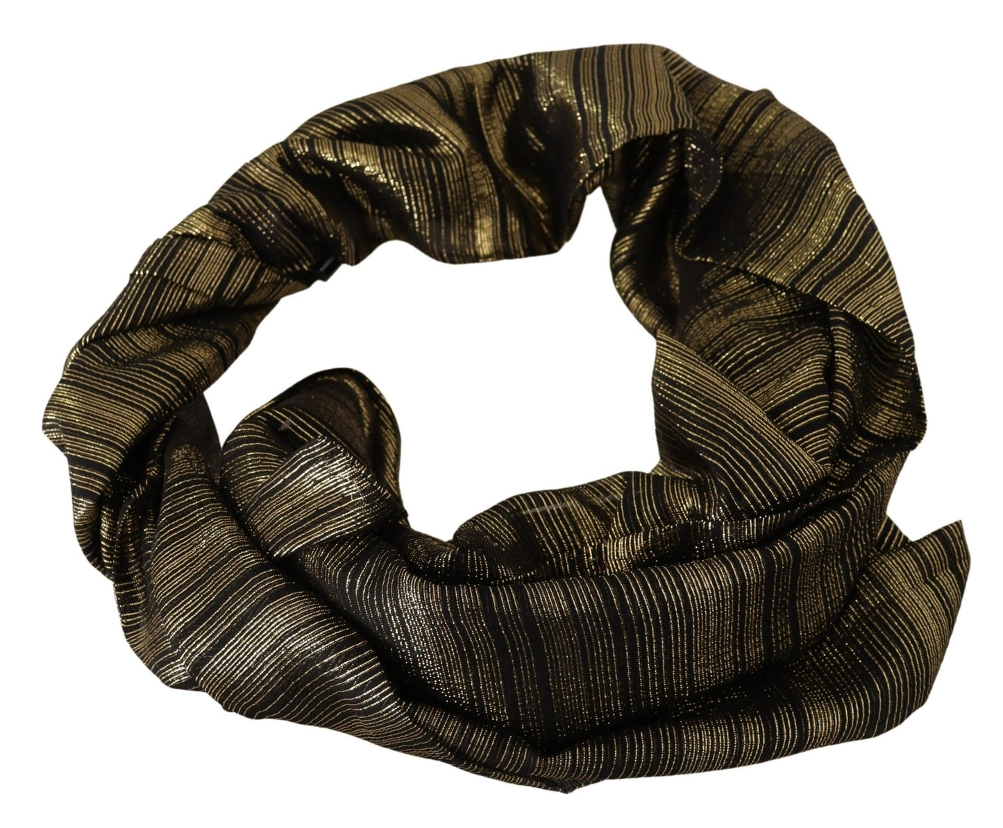 Dolce &amp; Gabbana – Wickelschal aus Stretch-Seide in Metallic-Gold