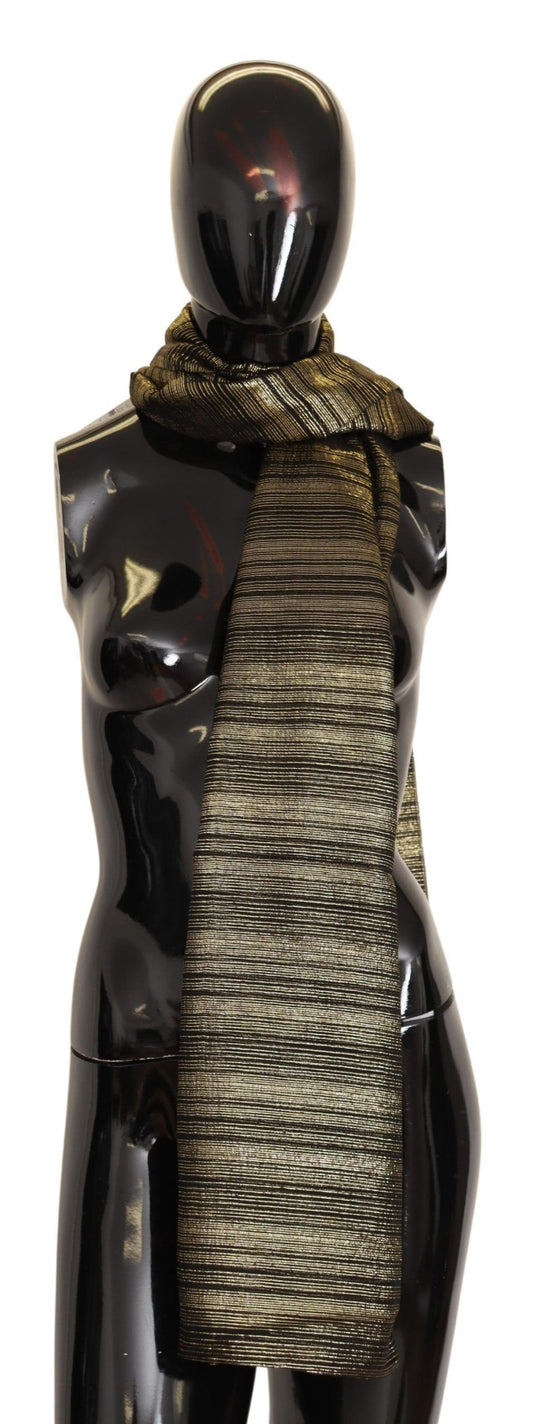 Dolce &amp; Gabbana – Wickelschal aus Stretch-Seide in Metallic-Gold
