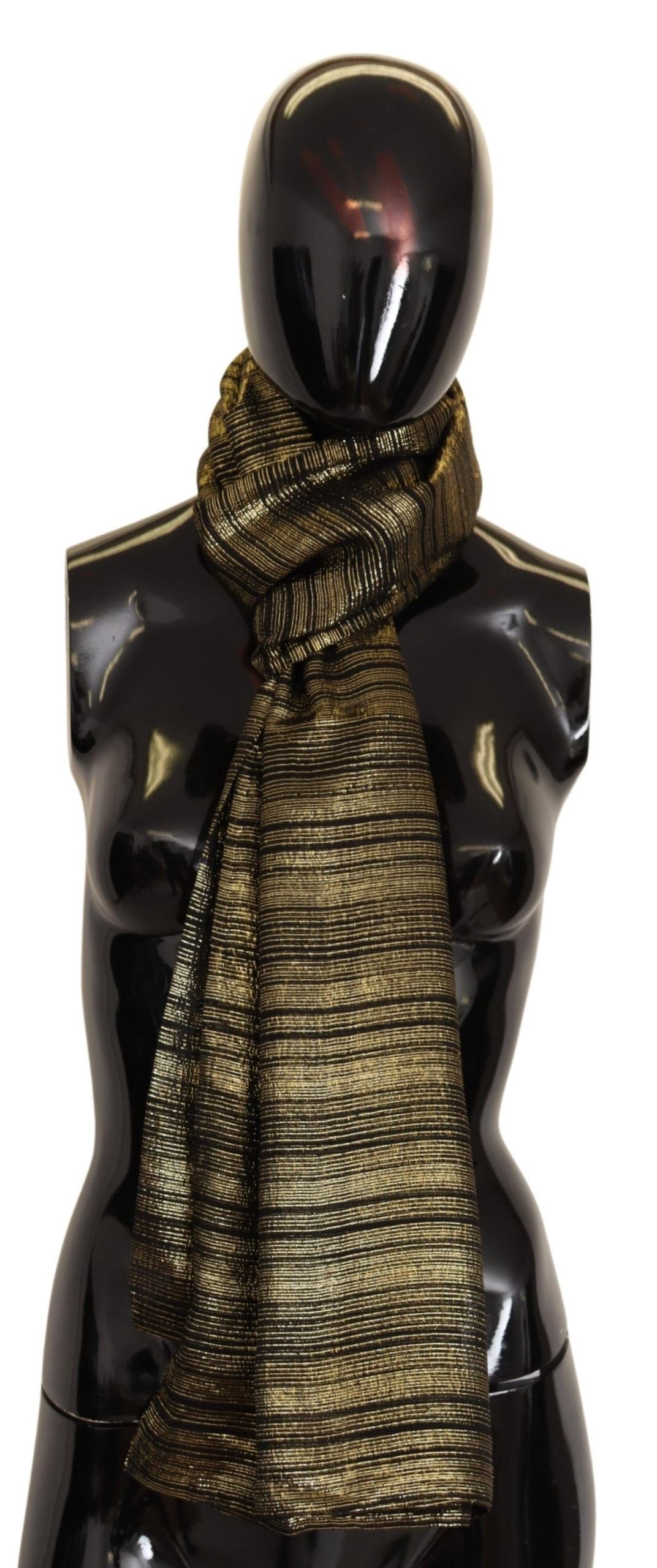 Dolce &amp; Gabbana – Wickelschal aus Stretch-Seide in Metallic-Gold