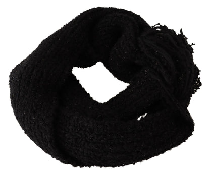 Dolce &amp; Gabbana – Schwarzer Strickschal aus Schurwolle