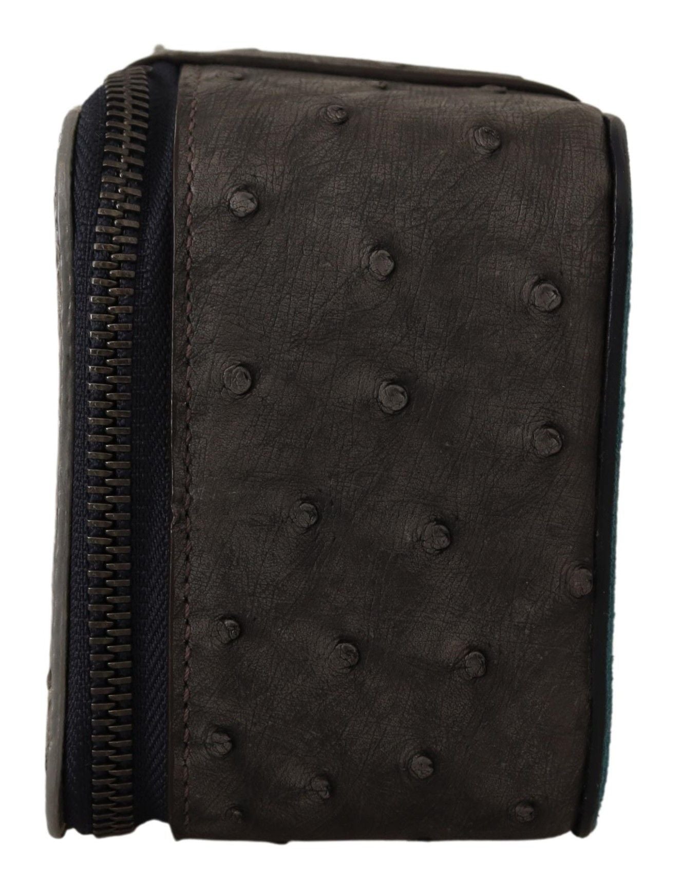 Dolce &amp; Gabbana Kosmetiktasche aus grauem Leder, Kulturbeutel, Rasiertasche