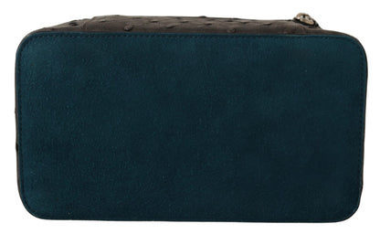Dolce &amp; Gabbana Kosmetiktasche aus grauem Leder, Kulturbeutel, Rasiertasche