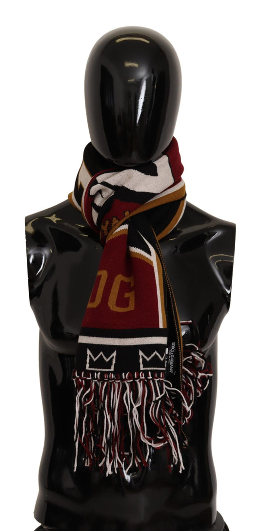 Dolce &amp; Gabbana – Mehrfarbiger DG King-Schal aus Wollstrick