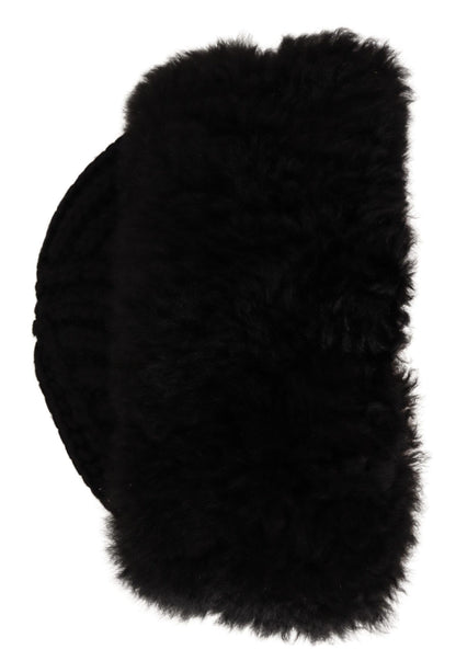 Dolce &amp; Gabbana Schwarze Kaschmirpelzmütze für Damen
