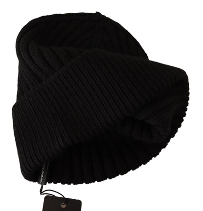 Dolce &amp; Gabbana Schwarze Wollstrickmütze für Damen