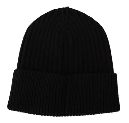 Dolce &amp; Gabbana Schwarze Wollstrickmütze für Damen
