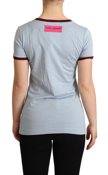 Dolce &amp; Gabbana – Blaues D&amp;G-Top-T-Shirt mit Rundhalsausschnitt