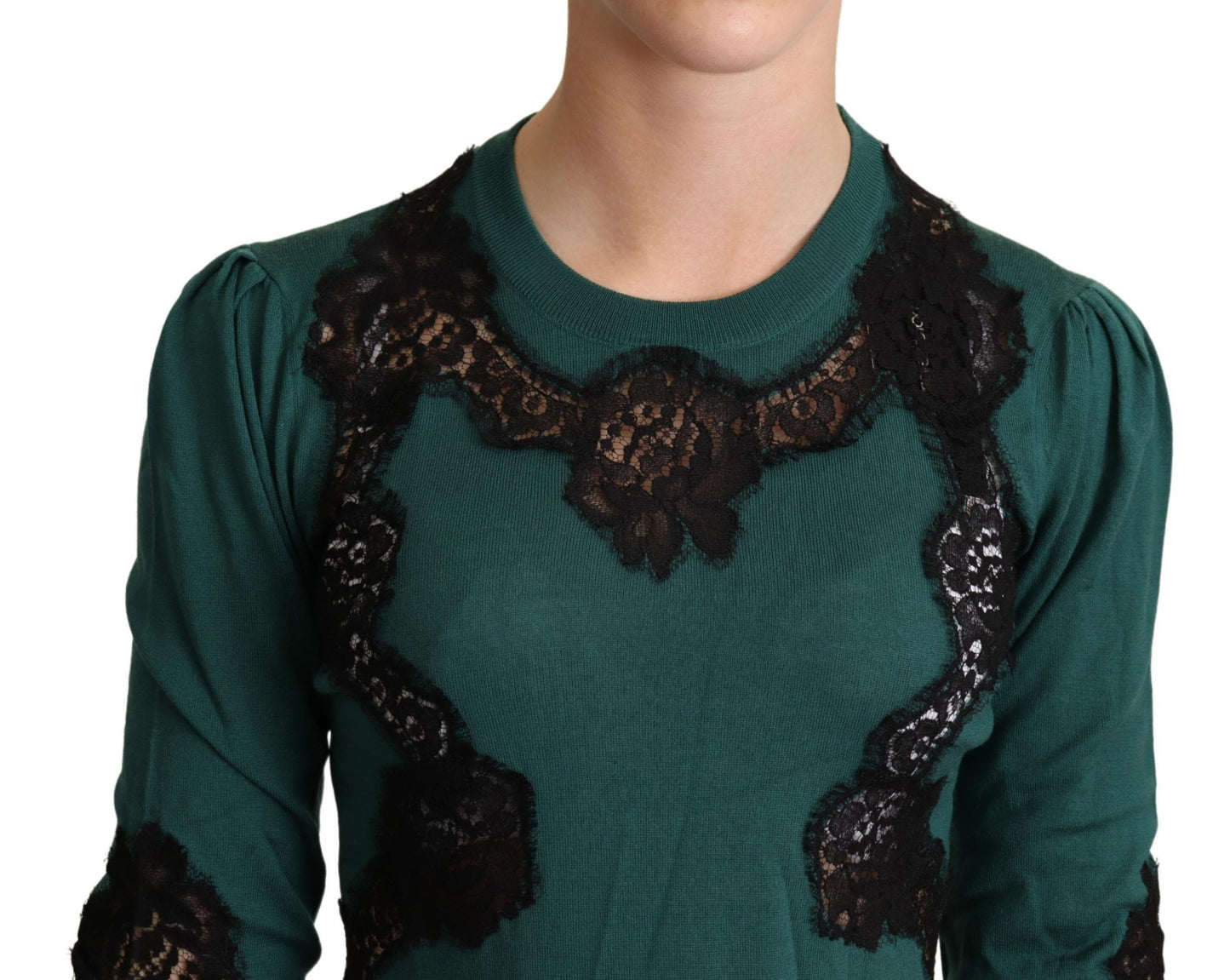 Grüner Rundhalspullover aus Wolle von Dolce &amp; Gabbana