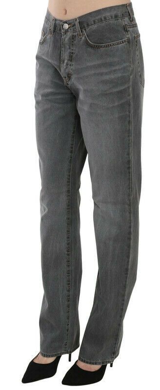 Just Cavalli – Grau verwaschene Jeans mit mittelhohem Bund und geradem Schnitt