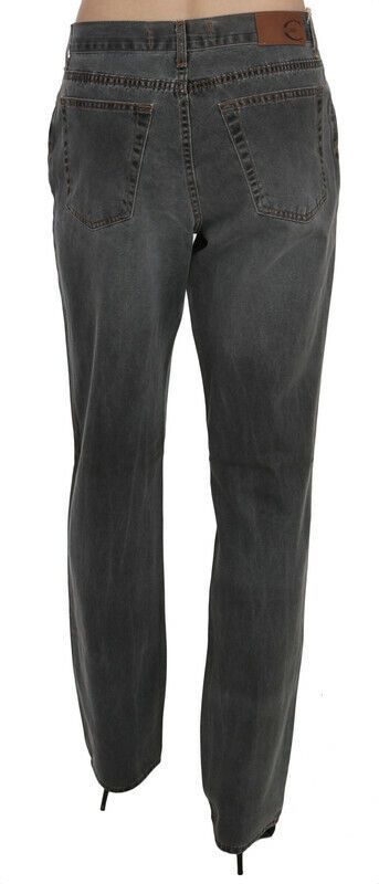 Just Cavalli – Grau verwaschene Jeans mit mittelhohem Bund und geradem Schnitt