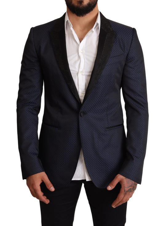 Dolce &amp; Gabbana – Slim Fit MARTINI-Blazerjacke aus blauer Wolle