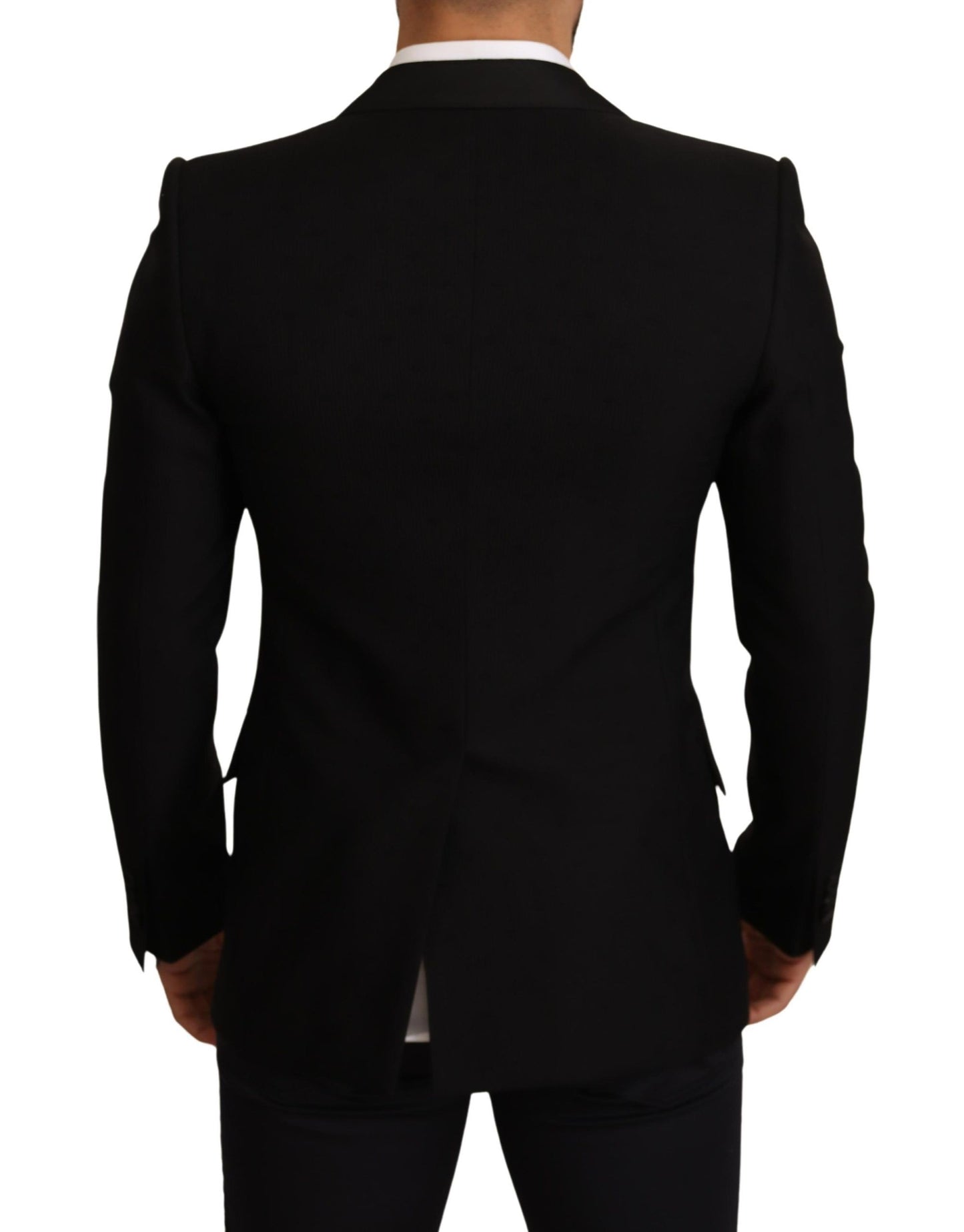 Dolce &amp; Gabbana – Schmal geschnittener Mantel-Blazer aus schwarzer Wolle