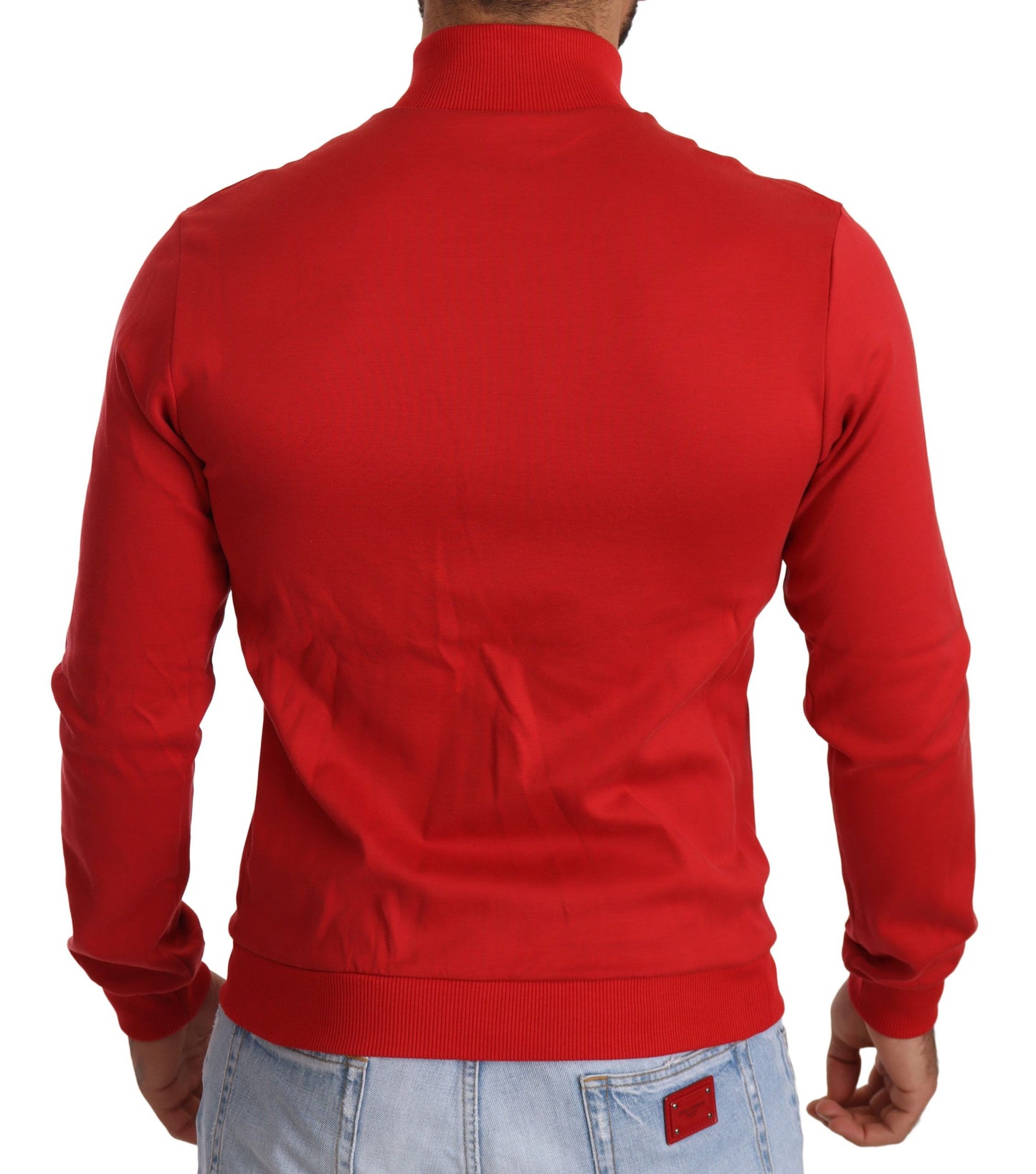 Dolce &amp; Gabbana, roter DG Motor Club Stretch-Pullover mit Reißverschluss