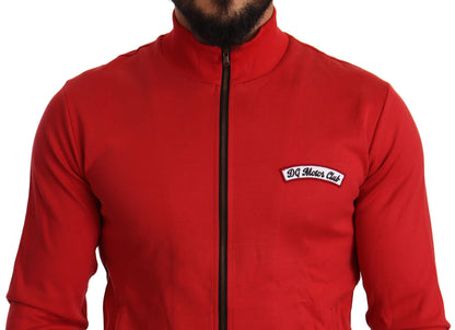 Dolce &amp; Gabbana, roter DG Motor Club Stretch-Pullover mit Reißverschluss