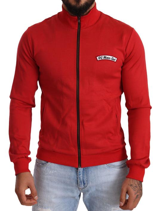 Dolce &amp; Gabbana, roter DG Motor Club Stretch-Pullover mit Reißverschluss