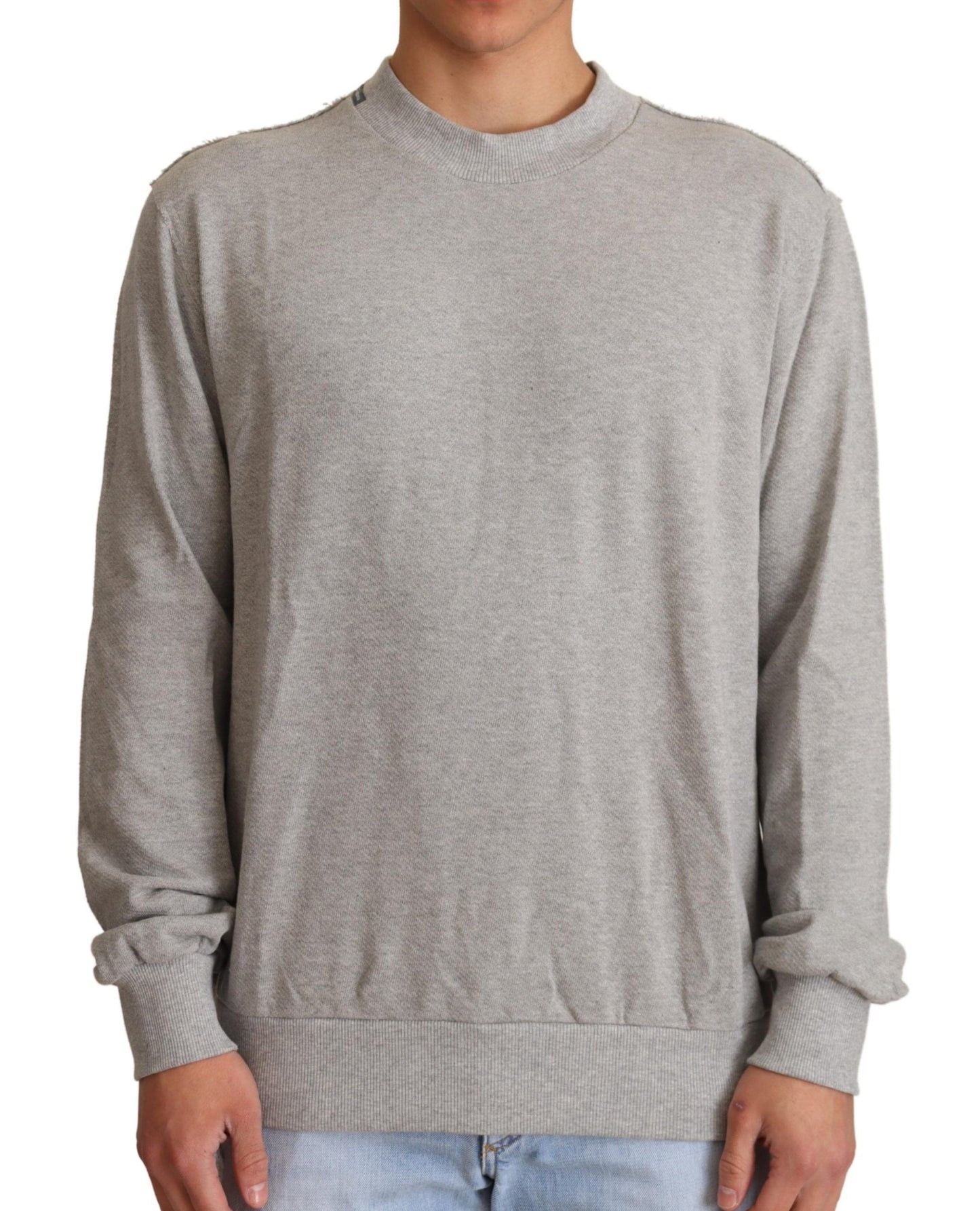 Dolce &amp; Gabbana Grauer Pullover mit Rundhalsausschnitt aus Baumwolle