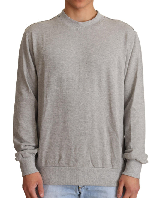 Dolce &amp; Gabbana Grauer Pullover mit Rundhalsausschnitt aus Baumwolle