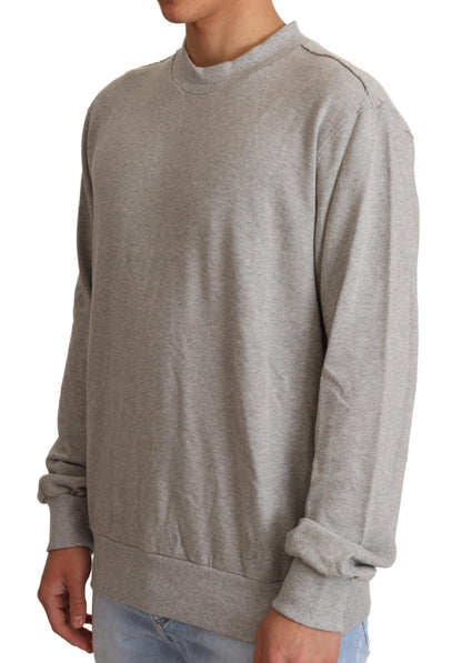 Dolce &amp; Gabbana Grauer Pullover mit Rundhalsausschnitt aus Baumwolle
