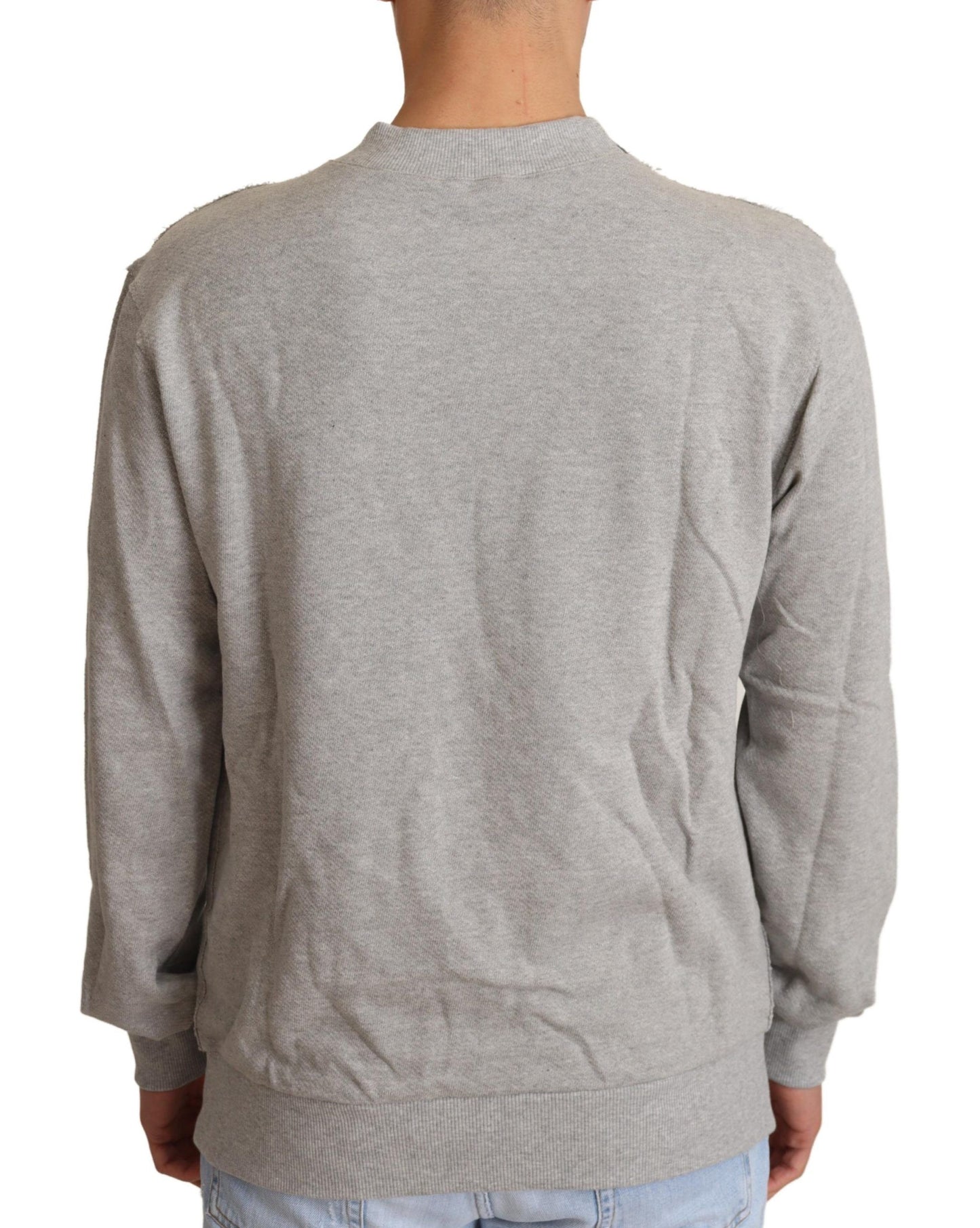 Dolce &amp; Gabbana Grauer Pullover mit Rundhalsausschnitt aus Baumwolle