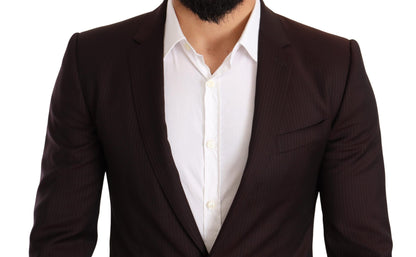 Dolce &amp; Gabbana Bordeauxfarbener MARTINI Slim Fit-Anzug aus Wolle