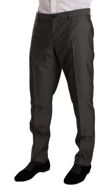 Dolce &amp; Gabbana Grau Metallic MARTINI Slim Fit Anzug