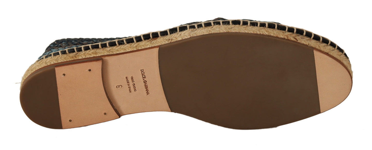 Dolce &amp; Gabbana – Buffalo-Espadrille-Schuhe in Blau und Grau