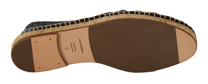 Dolce &amp; Gabbana – Buffalo-Espadrille-Schuhe in Blau und Grau