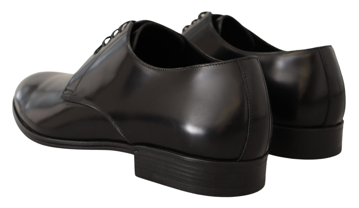 Dolce &amp; Gabbana – Derby-Schuhe aus schwarzem Leder mit Schnürung für Herren