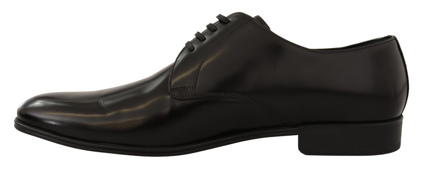 Dolce &amp; Gabbana – Derby-Schuhe aus schwarzem Leder mit Schnürung für Herren