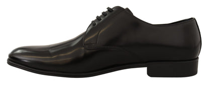 Dolce &amp; Gabbana – Derby-Schuhe aus schwarzem Leder mit Schnürung für Herren