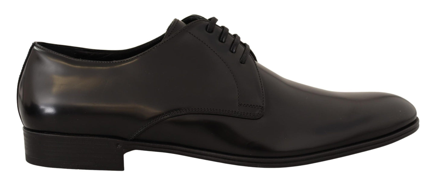 Dolce &amp; Gabbana – Derby-Schuhe aus schwarzem Leder mit Schnürung für Herren