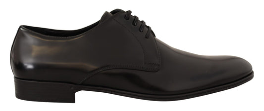 Dolce &amp; Gabbana – Derby-Schuhe aus schwarzem Leder mit Schnürung für Herren