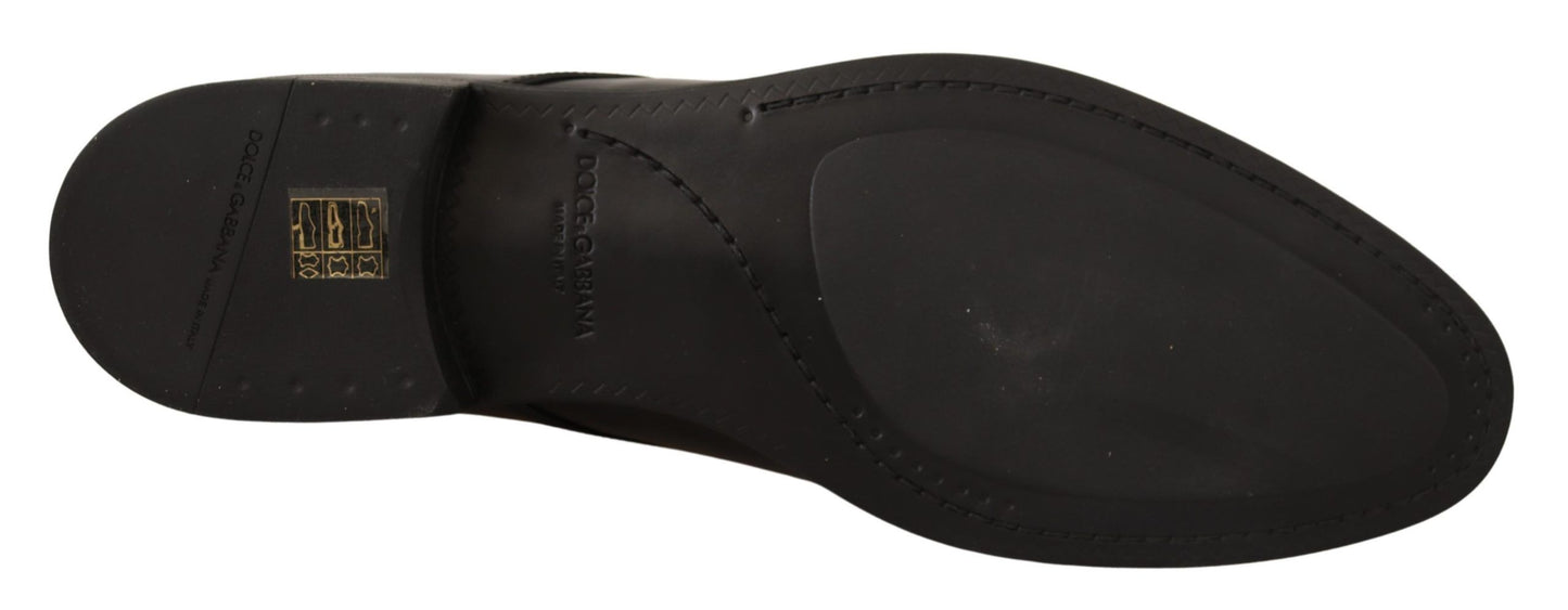 Dolce &amp; Gabbana – Derby-Schuhe aus schwarzem Leder mit Schnürung für Herren