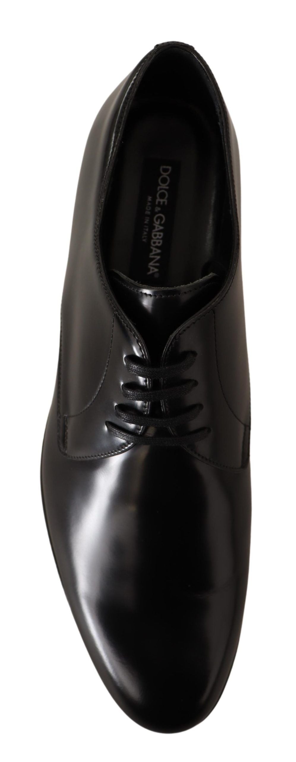 Dolce &amp; Gabbana – Derby-Schuhe aus schwarzem Leder mit Schnürung für Herren